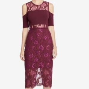 Rachel Roy Port Wine Joie Lace Midi Pencil Dress